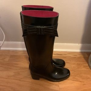 Kate Spade Black Rain Boots Size 9